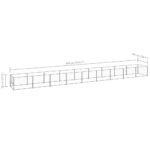 vidaXL Koterec pre psy strieborný 9 m² oceľ – Obrázok 6