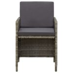 vidaXL Záhradné stoličky so sedákmi 4 ks polyratanové sivé – Obrázok 3