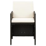 vidaXL 4-dielna záhradná súprava stoličky a podnožky polyratan čierna – Obrázok 3