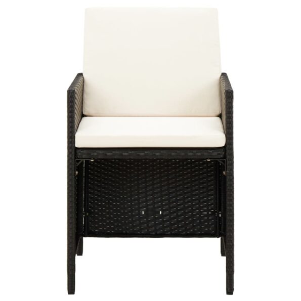 vidaXL 4-dielna záhradná súprava stoličky a podnožky polyratan čierna – Obrázok 3