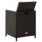 vidaXL 4-dielna záhradná súprava stoličky a podnožky polyratan čierna – Obrázok 5