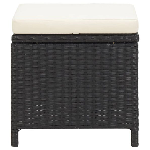 vidaXL 4-dielna záhradná súprava stoličky a podnožky polyratan čierna – Obrázok 9