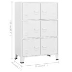 vidaXL Industriálna úložná skrinka, biela 75x40x115 cm, kov – Obrázok 9