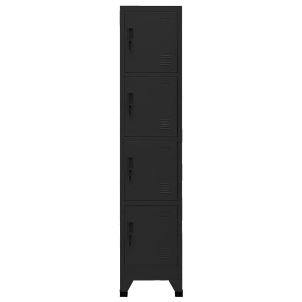 vidaXL Uzamykacia skriňa čierna 38x45x180 cm oceľová – Obrázok 2