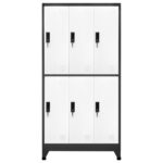 vidaXL Uzamykacia skriňa antracitová a biela 90x45x180 cm oceľová – Obrázok 3
