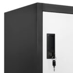 vidaXL Uzamykacia skriňa antracitová a biela 90x45x180 cm oceľová – Obrázok 8