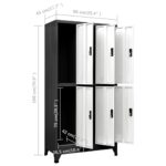 vidaXL Uzamykacia skriňa antracitová a biela 90x45x180 cm oceľová – Obrázok 9