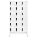 vidaXL Uzamykacia skriňa biela 90x40x180 cm oceľová – Obrázok 2