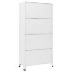 vidaXL Uzamykacia skriňa biela 90x40x180 cm oceľová – Obrázok 5
