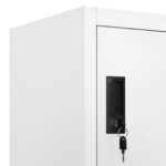 vidaXL Uzamykacia skriňa biela 90x40x180 cm oceľová – Obrázok 7