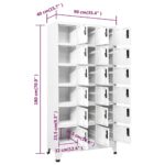 vidaXL Uzamykacia skriňa biela 90x40x180 cm oceľová – Obrázok 8