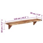vidaXL Nástenné police 2 ks 110x20x18 cm akáciový masív – Obrázok 7