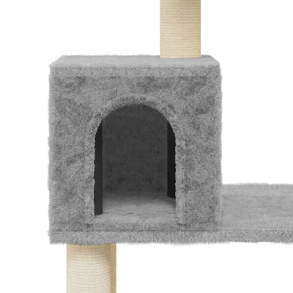 vidaXL Škrabadlo pre mačky so sisalovými stĺpikmi svetlosivé 147 cm – Obrázok 7