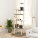 vidaXL Škrabadlo pre mačky so sisalovými stĺpikmi bledosivé 188 cm