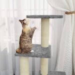 vidaXL Škrabadlo pre mačky so sisalovými stĺpikmi svetlosivé 92 cm – Obrázok 3