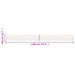 vidaXL Zaťahovacia bočná markíza krémová 140x1200 cm – Obrázok 10