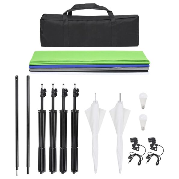 vidaXL Súprava štúdiového osvetlenia s pozadím a dáždnikmi – Obrázok 8