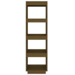 vidaXL Knižnica/deliaca stena medovo-hnedá 40x35x135 cm masívna borovica – Obrázok 6