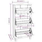 vidaXL Skrinka na topánky HAMAR, medovo hnedá 59,5x35x117 cm, borovica – Obrázok 8