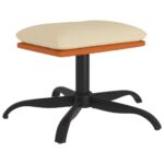 vidaXL Podnožka krémová 60x60x36 cm látka a umelá koža – Obrázok 2