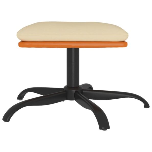 vidaXL Podnožka krémová 60x60x36 cm látka a umelá koža – Obrázok 3
