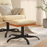 vidaXL Podnožka krémová 60x60x36 cm látka a umelá koža