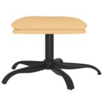 vidaXL Podnožka krémová 60x60x36 cm látka z mikrovlákna – Obrázok 3