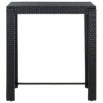 vidaXL 5-dielna záhradná barová súprava s vankúšmi polyratanová čierna – Obrázok 7