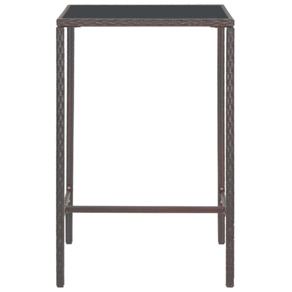 vidaXL 3-dielna záhradná barová súprava s vankúšmi polyratanová hnedá – Obrázok 7