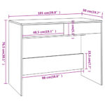 vidaXL Stôl betónovo-sivý 101x50x76,5 cm drevotrieska – Obrázok 8