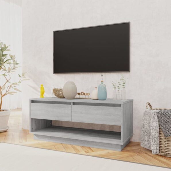 vidaXL TV skrinka sivý dub sonoma 102x41x44 cm drevotrieska – Obrázok 3