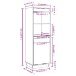 vidaXL Komoda biela 37x34x110 cm masívna borovica – Obrázok 9