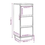 vidaXL Komody 2 ks čierne 32x34x75 cm borovicový masív – Obrázok 8