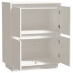 vidaXL Komoda, biela 60x34x75 cm, borovicový masív – Obrázok 6