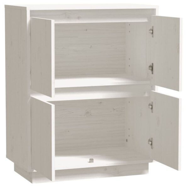 vidaXL Komoda, biela 60x34x75 cm, borovicový masív – Obrázok 6