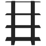 vidaXL Knižnica/deliaca stena čierna 100x30x123,5 cm – Obrázok 5