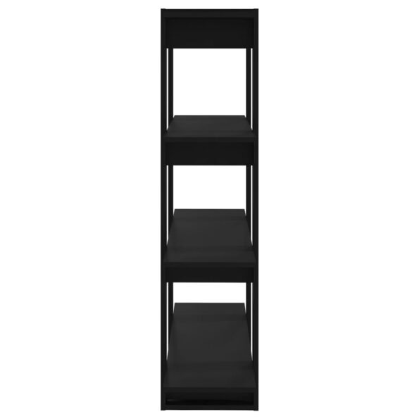 vidaXL Knižnica/deliaca stena čierna 100x30x123,5 cm – Obrázok 6