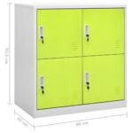 vidaXL Uzamykacie skrinky 5 ks bledosivé a zelené 90x45x92,5 cm oceľové – Obrázok 8