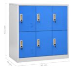 vidaXL Uzamykacie skrinky 2 ks bledosivé a modré 90x45x92,5 cm oceľové – Obrázok 9