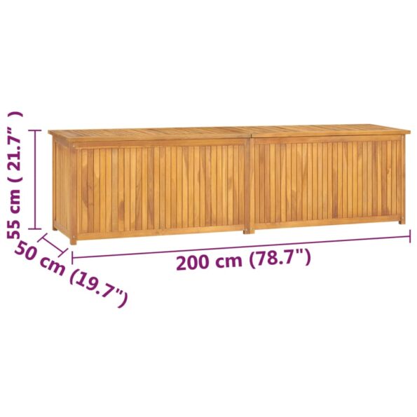 vidaXL Záhradný box 200x50x55 cm, tíkový masív – Obrázok 12