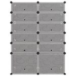 vidaXL Stojan na topánky čierny 94x37x125 cm PP – Obrázok 3