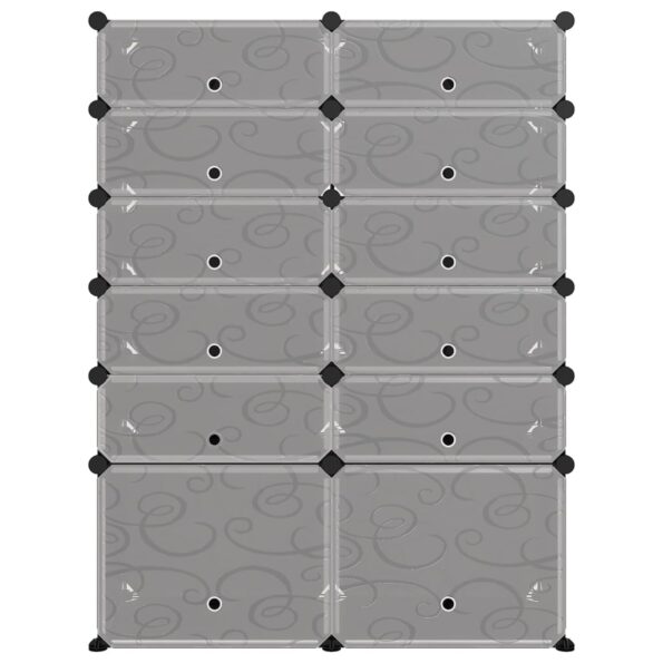 vidaXL Stojan na topánky čierny 94x37x125 cm PP – Obrázok 3