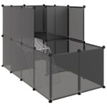 vidaXL Klietka pre malé zvieratá čierna 142x74x93 cm PP a oceľ – Obrázok 2