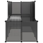 vidaXL Klietka pre malé zvieratá čierna 142x74x93 cm PP a oceľ – Obrázok 3