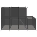 vidaXL Klietka pre malé zvieratá čierna 142x74x93 cm PP a oceľ – Obrázok 4