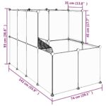 vidaXL Klietka pre malé zvieratá čierna 142x74x93 cm PP a oceľ – Obrázok 8