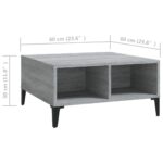 vidaXL Konferenčný stolík, sivá sonoma 60x60x30 cm, kompozitné drevo – Obrázok 6