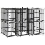 vidaXL Vonkajší koterec pre psov oceľový 5,53 m²