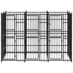 vidaXL Vonkajší koterec pre psov oceľový 5,53 m² – Obrázok 2