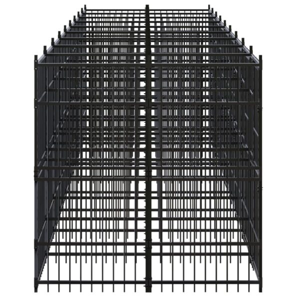 vidaXL Vonkajší koterec pre psov oceľový 16,59 m² – Obrázok 3